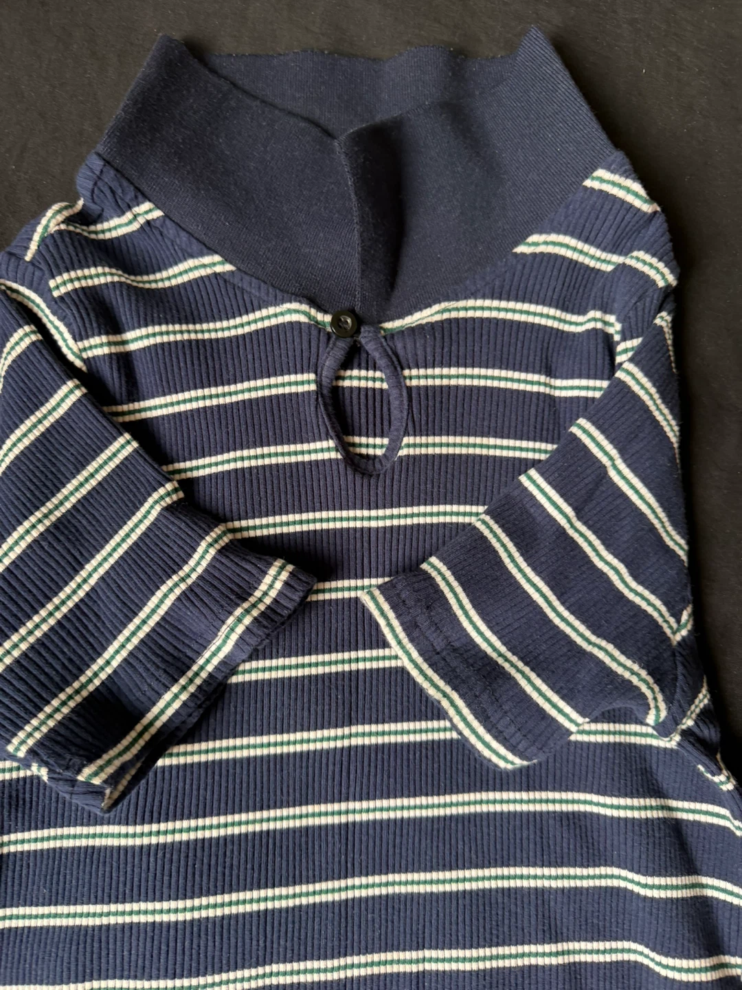 Striped Mock Neck Top - photo 3