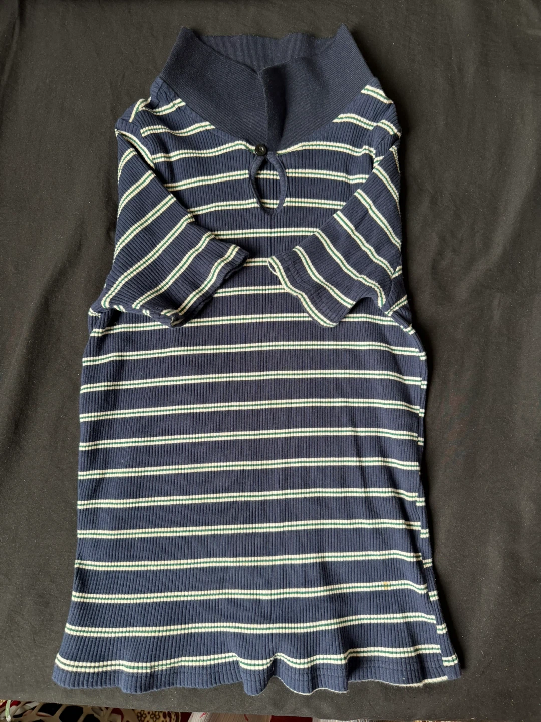 Striped Mock Neck Top - photo 4