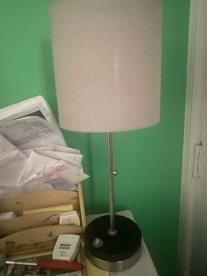 Modern Silver and Black Table Lamp