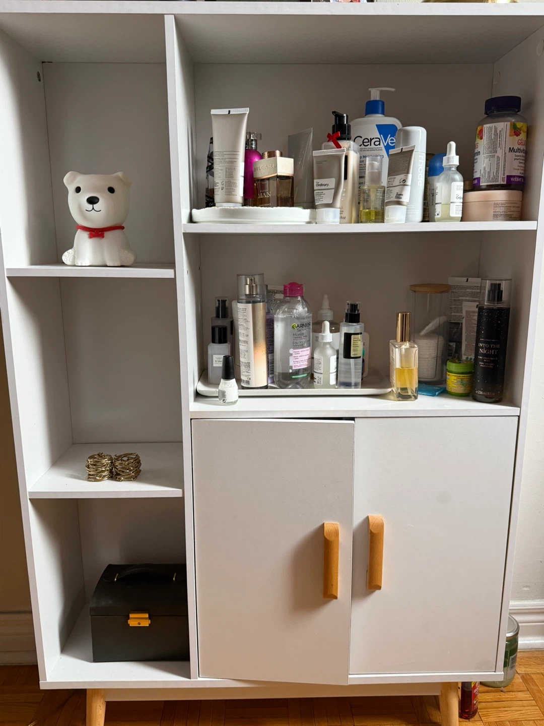 White Storage Cabinet with Open Shelves - photo 2