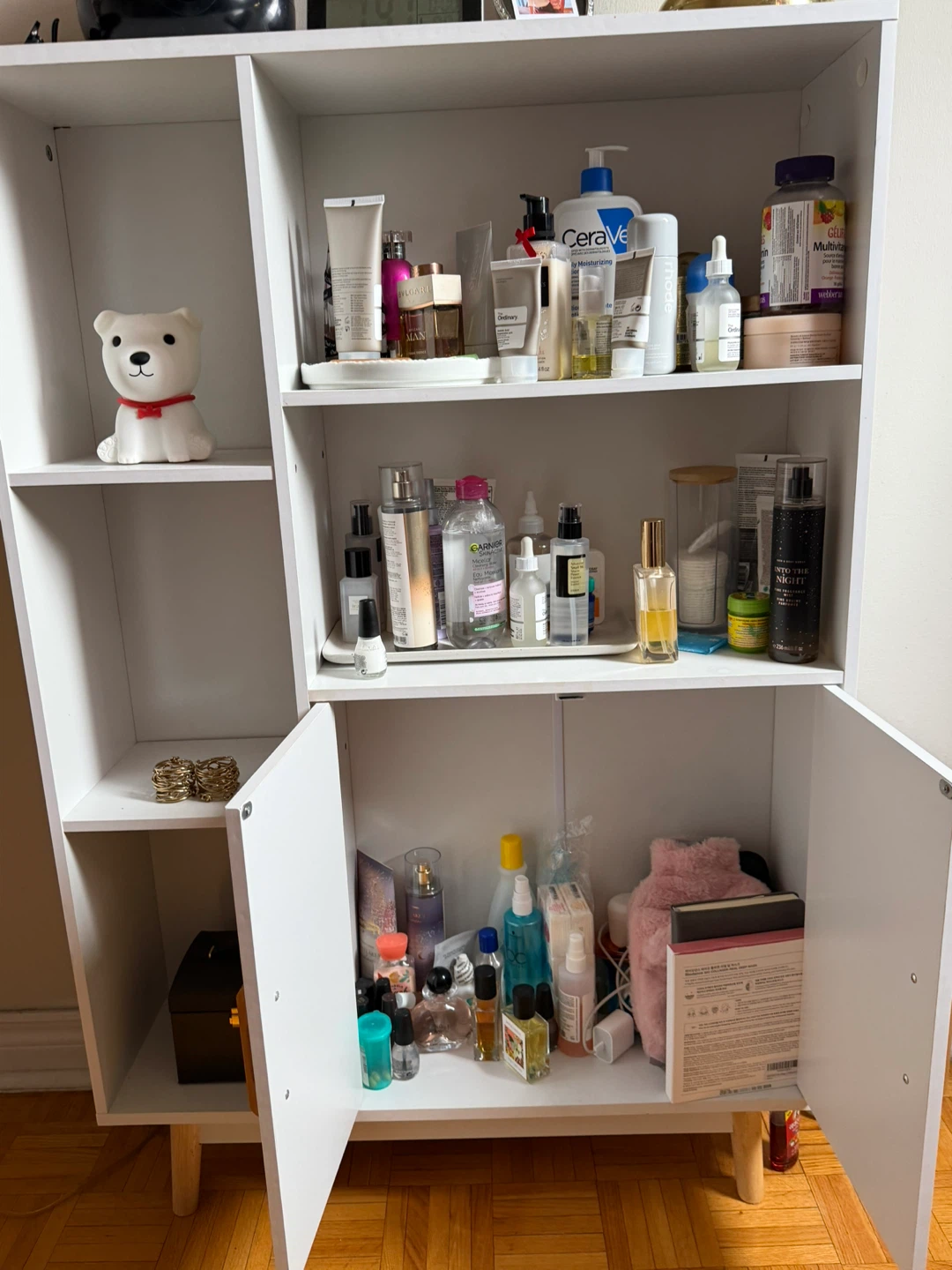 White Storage Cabinet with Open Shelves - photo 4