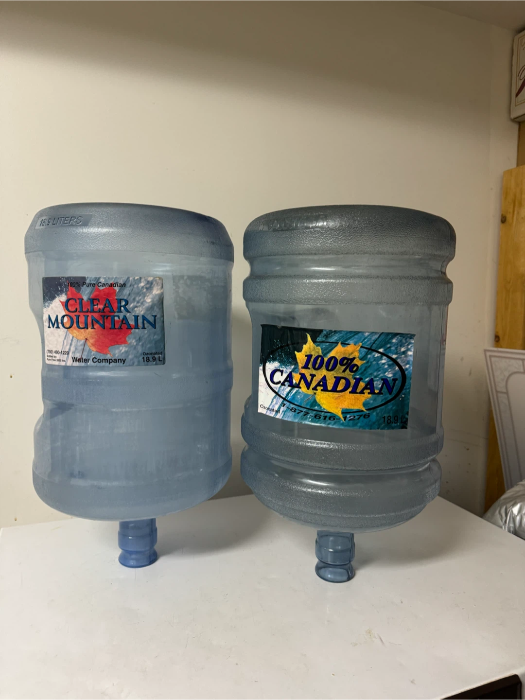 Two 18.9L Water Jugs