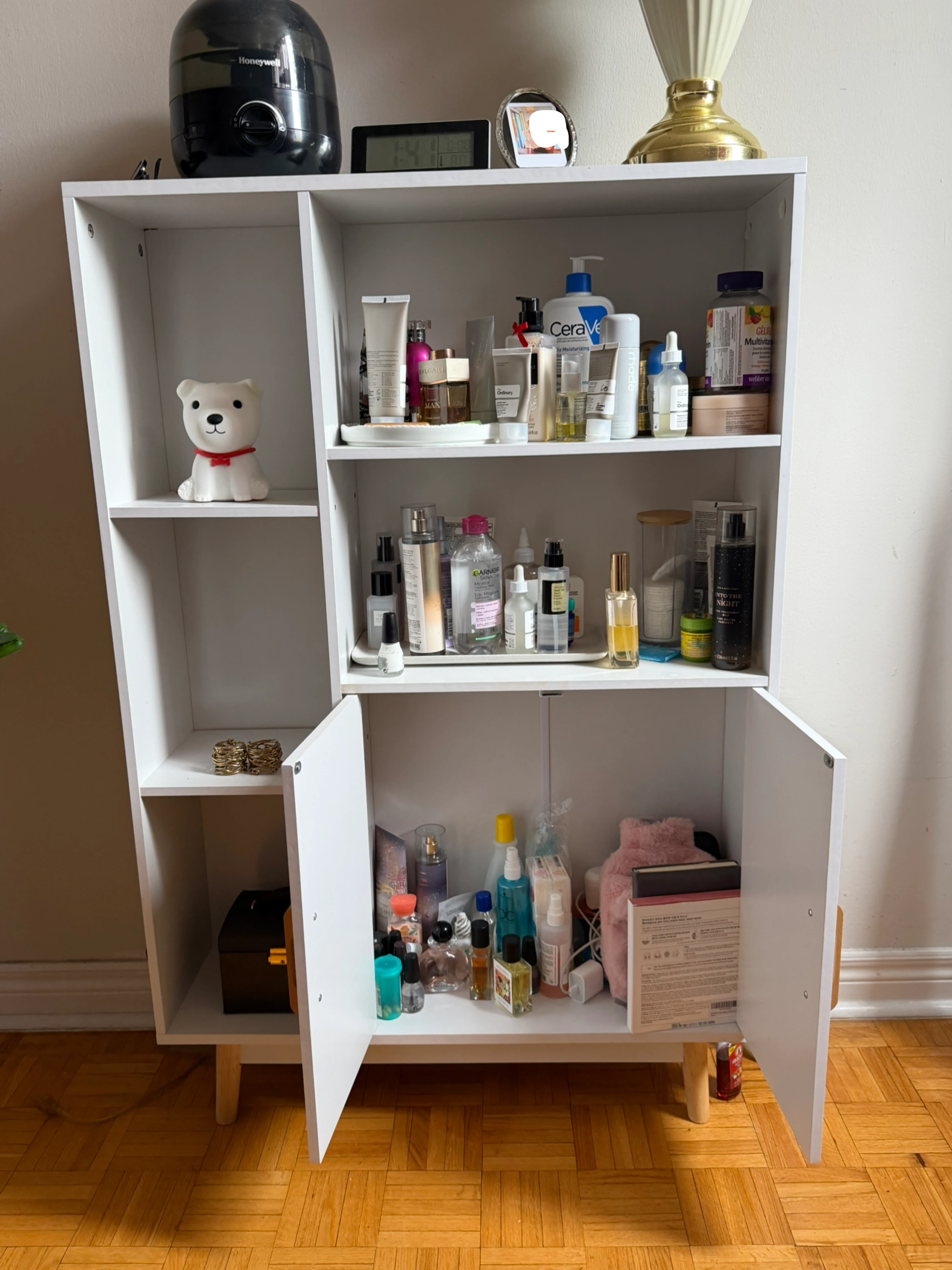White Storage Cabinet with Open Shelves - photo 3