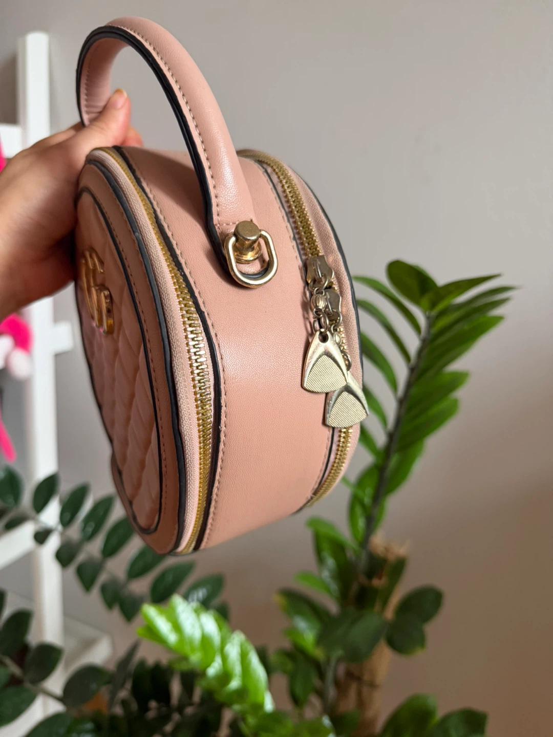 Pink Quilted Round Crossbody Bag - photo 2