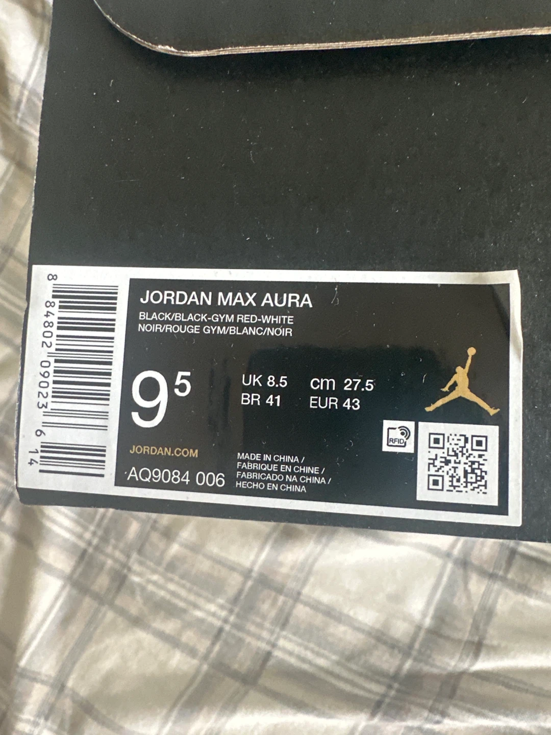 Jordan Max Aura Shoes Black Gym Red White