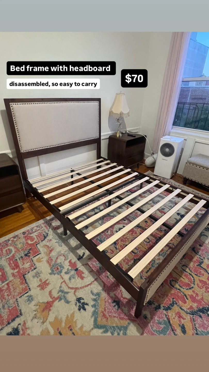 Upholstered Bed Frame with Headboard