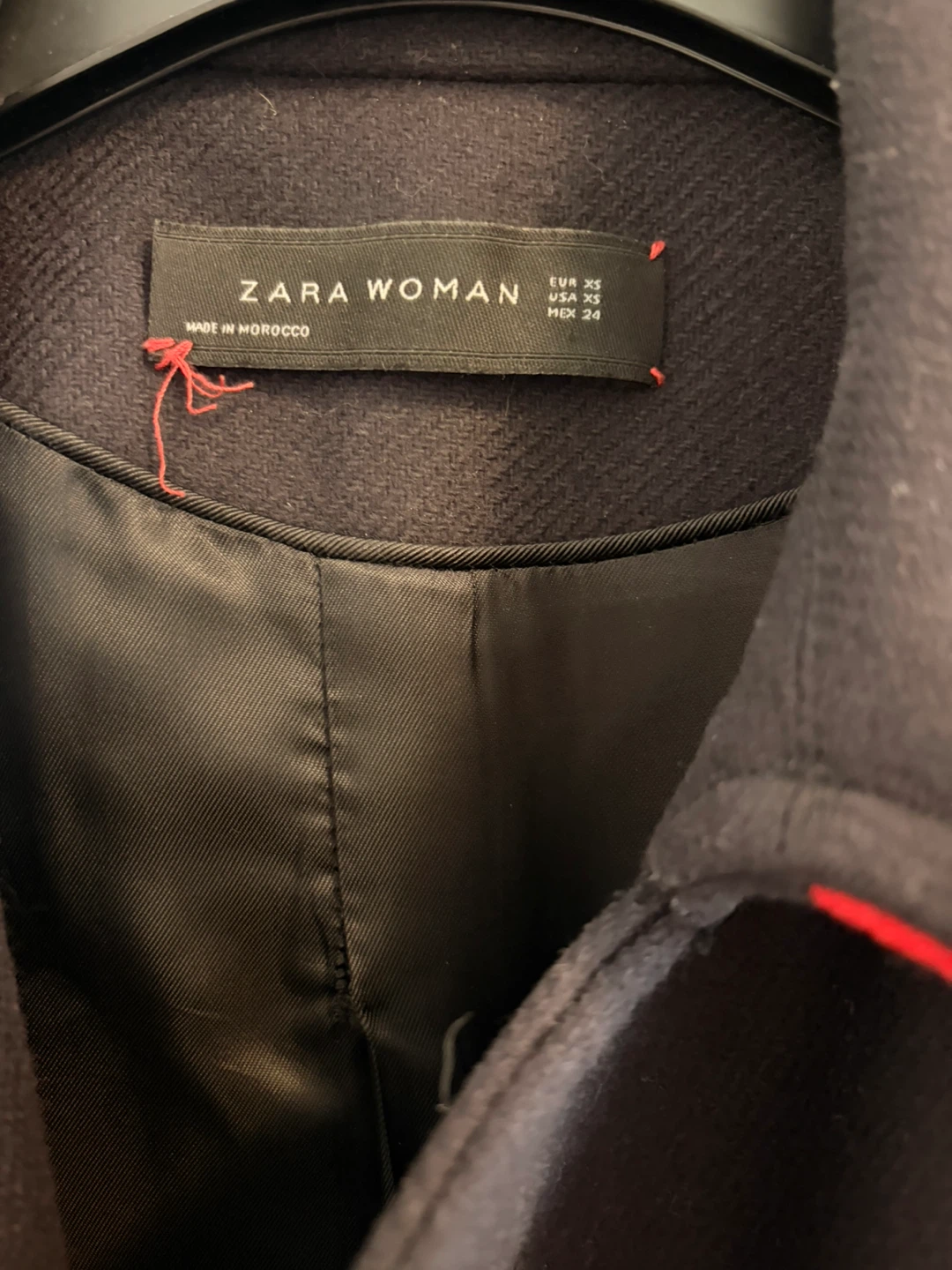 Zara Woman Navy Double-Breasted Coat Size XS - photo 3