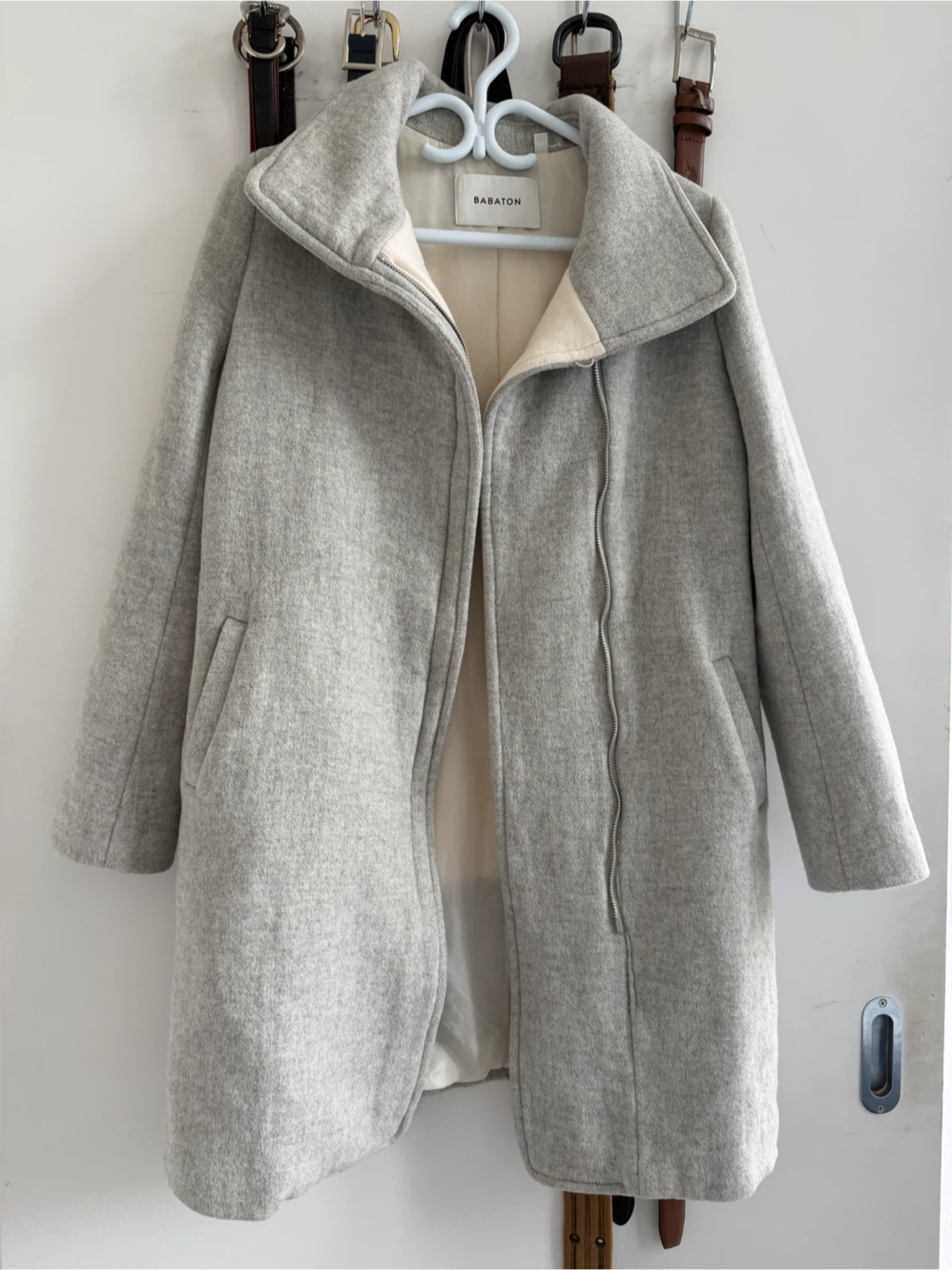 Babaton Light Grey Coat XS - photo 2