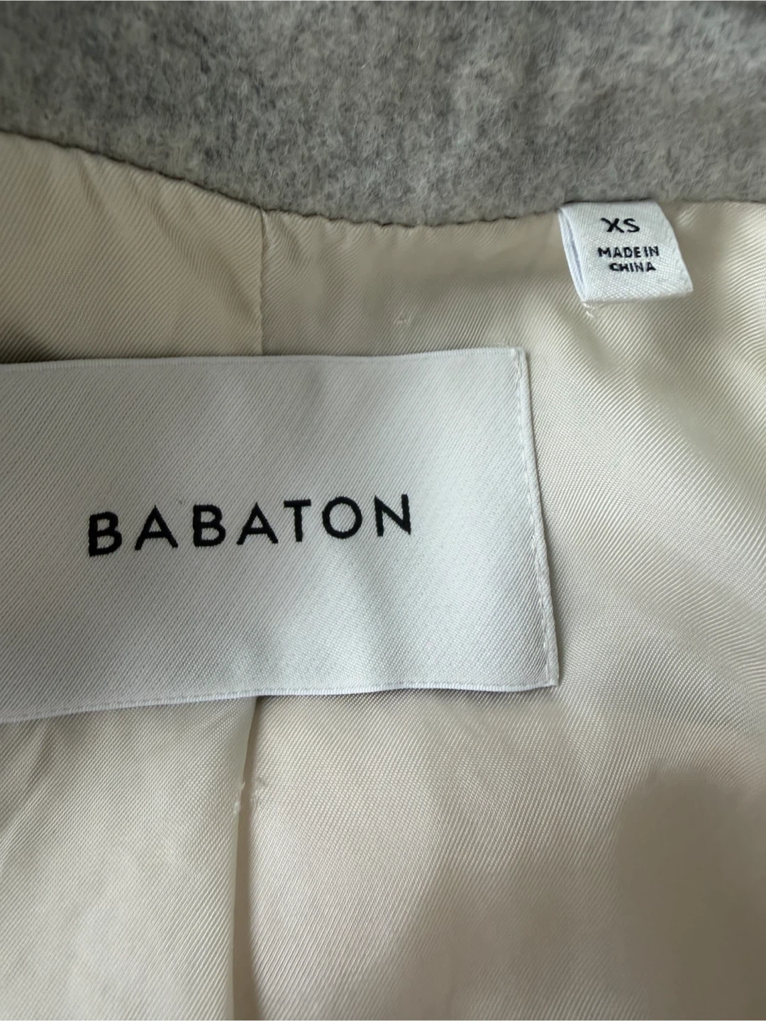 Babaton Light Grey Coat XS - photo 3