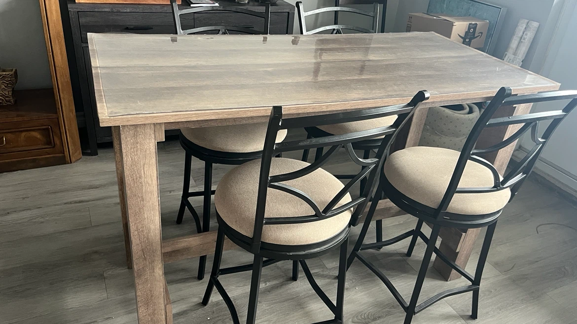 Rustic High Top Dining Table and 4 Stools