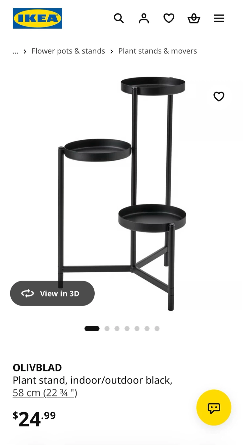 IKEA OLIVBLAD Plant Stand Black - photo 2
