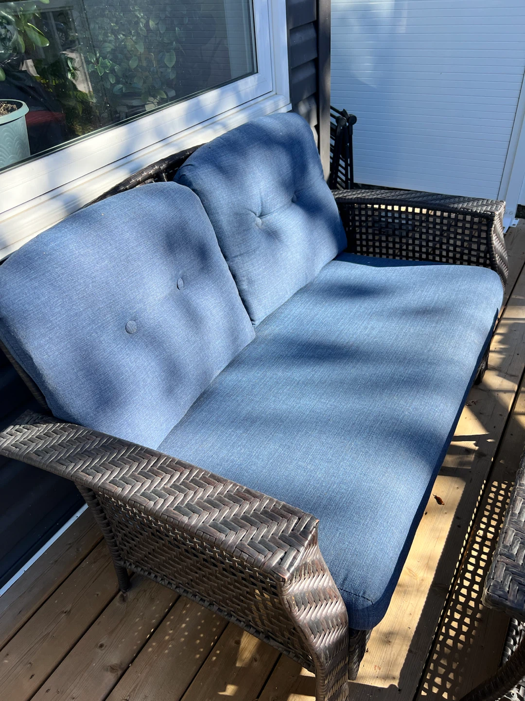 Wicker Patio Loveseat and Coffee Table Set - photo 2
