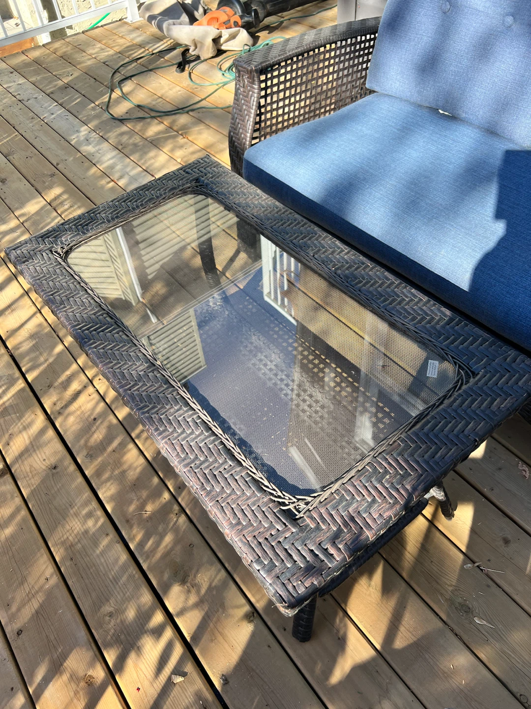 Wicker Patio Loveseat and Coffee Table Set - photo 3