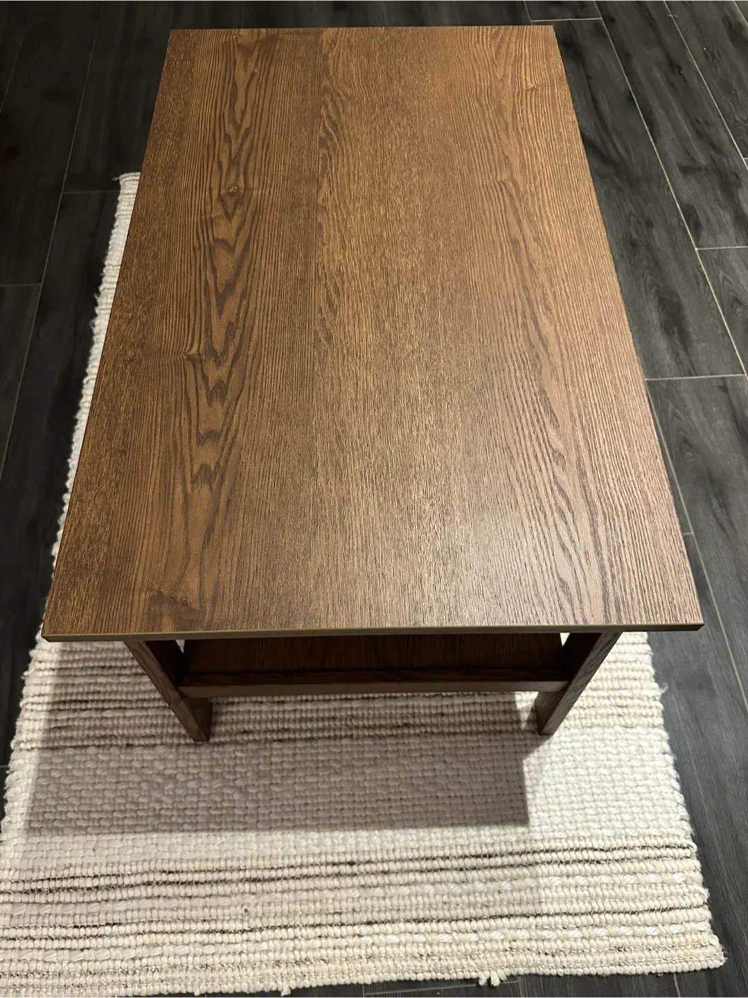 Wood Coffee Table with Lower Shelf