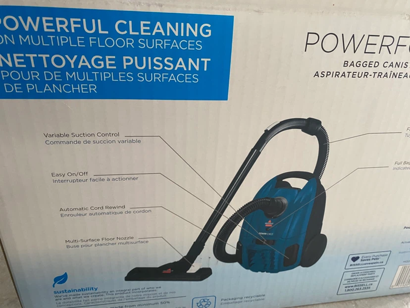 Bissell PowerForce Bagged Canister Vacuum