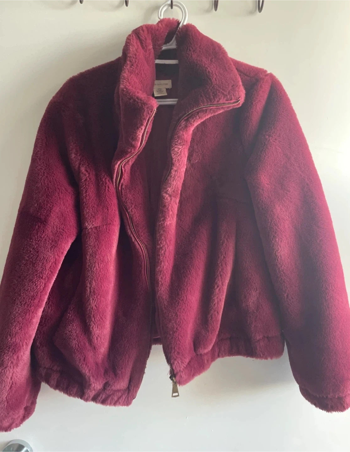Urban Outfitters Faux Fur Jacket - Burgundy - photo 2