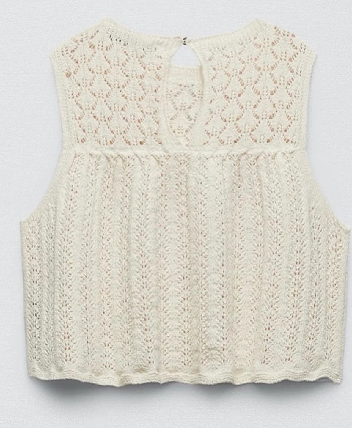 Zara Cream Knit Sleeveless Cropped Top - photo 3