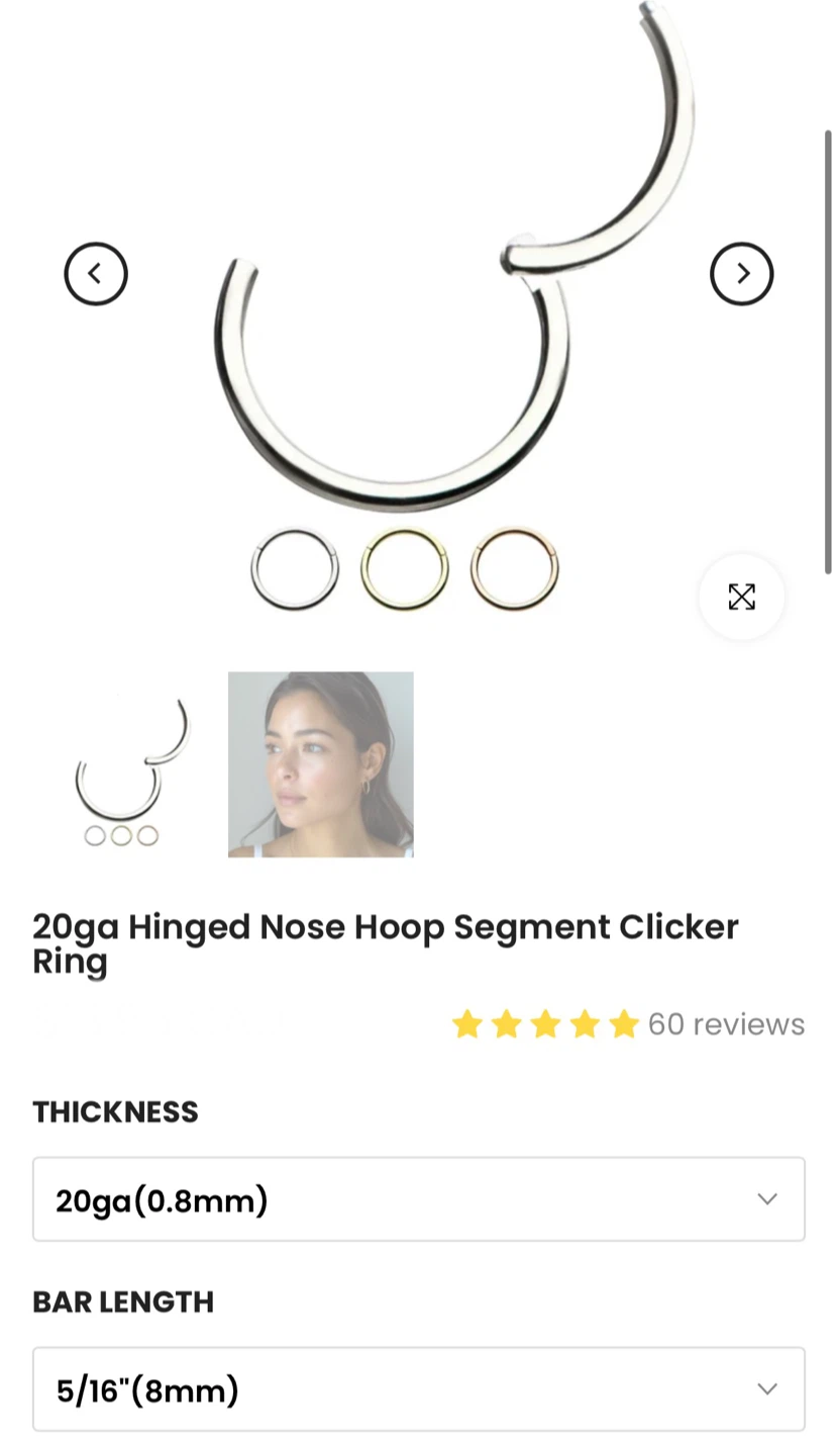 Hinged Nose Hoop - photo 2