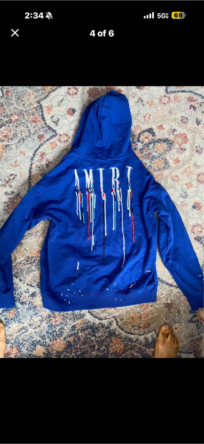 AMIRI Blue Drip Logo Hoodie - photo 4