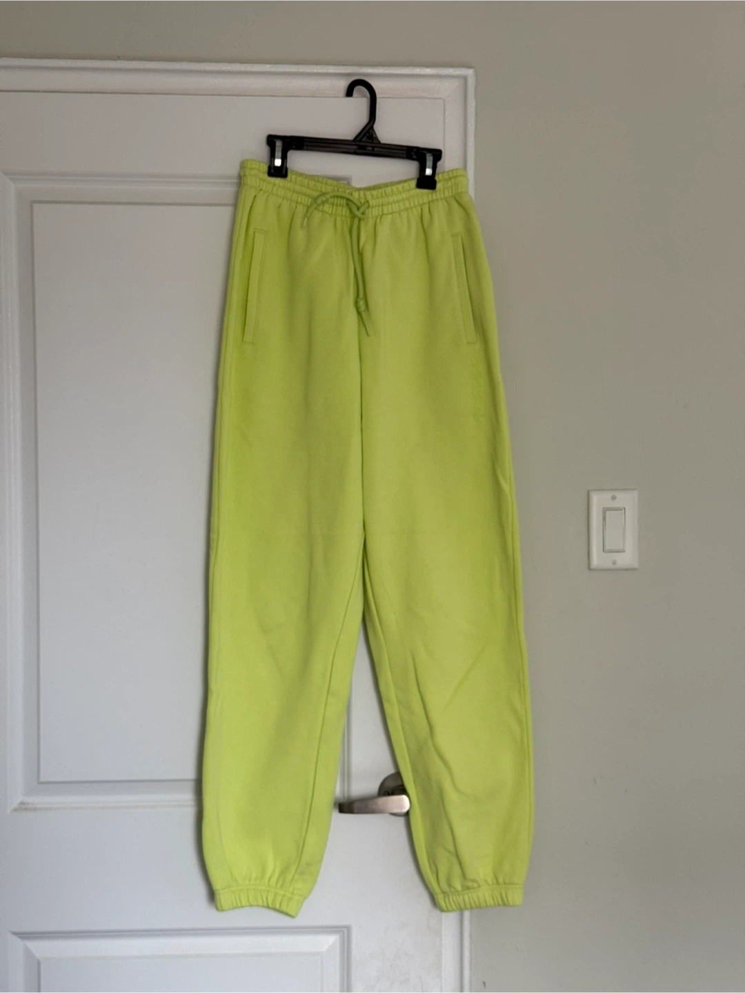 Adidas neon green sweatpants