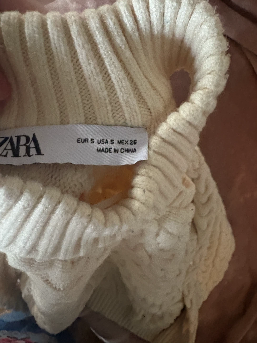 Zara Cream Cable-Knit Sweater Size Small - photo 2