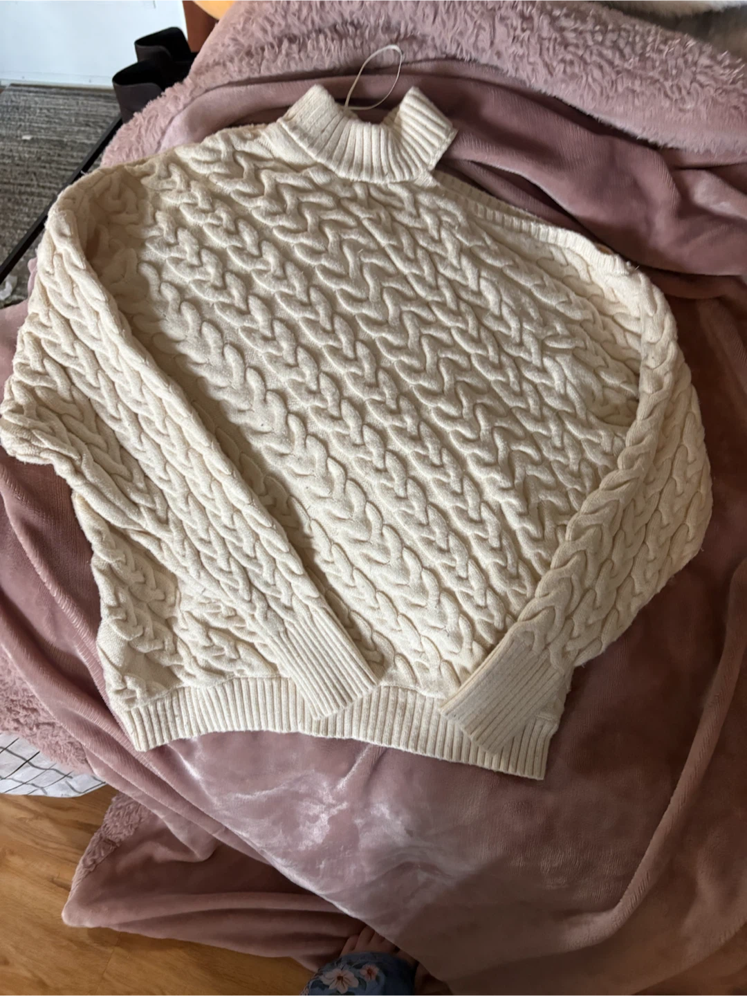 Zara Cream Cable-Knit Sweater Size Small - photo 3