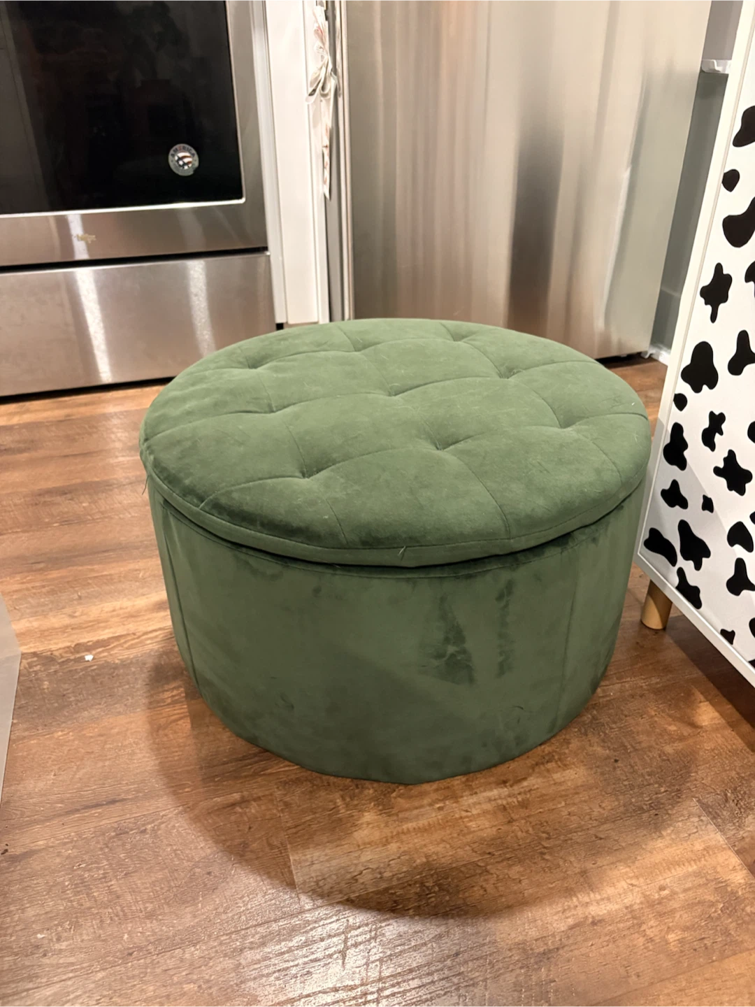 Structube Green Velvet Storage Ottoman
