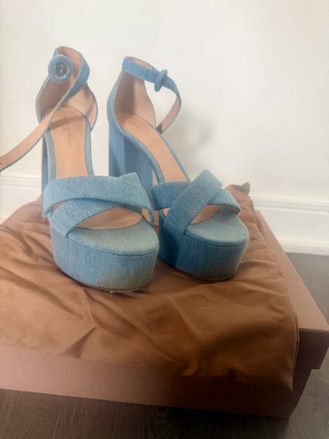 Gianvito Rossi Denim Platform Sandals