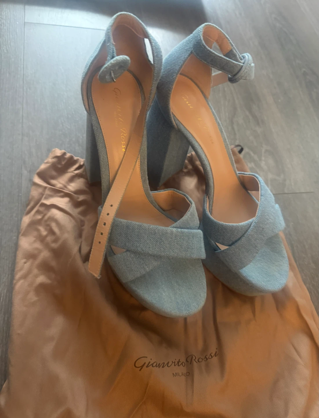 Gianvito Rossi Denim Platform Sandals - photo 2