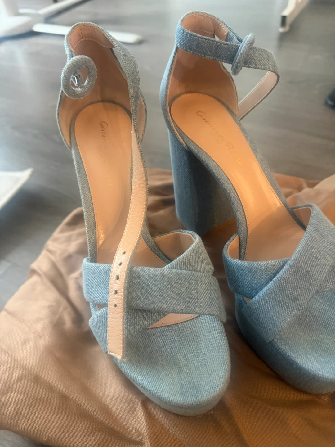 Gianvito Rossi Denim Platform Sandals - photo 5