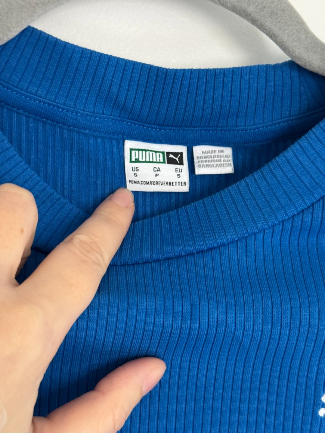 Puma Blue Ribbed Crop Top - photo 4