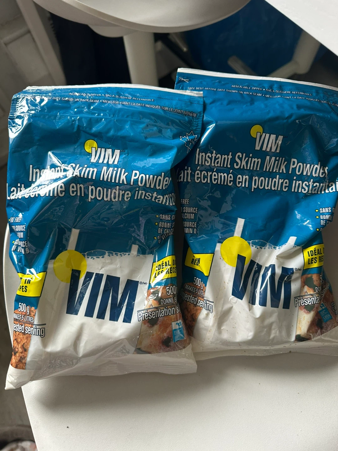2 Packs of VIM Instant Skim Milk Powder 500g