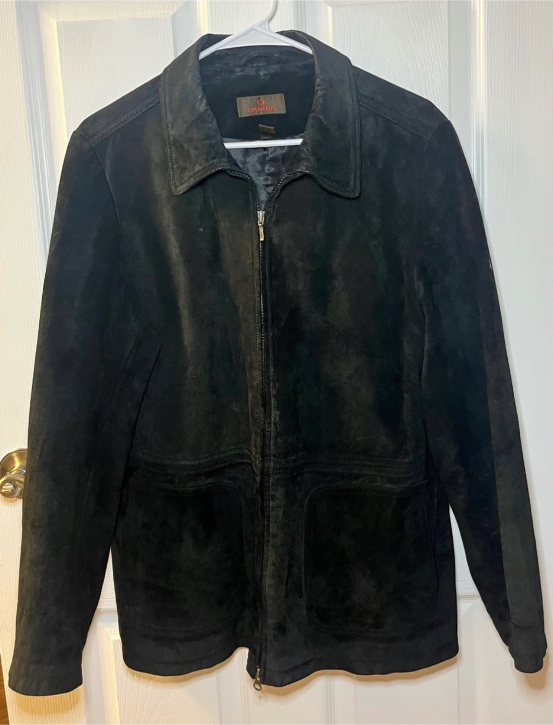 Vintage Danier Black Genuine Suede Leather Jacket - XL (20-22)