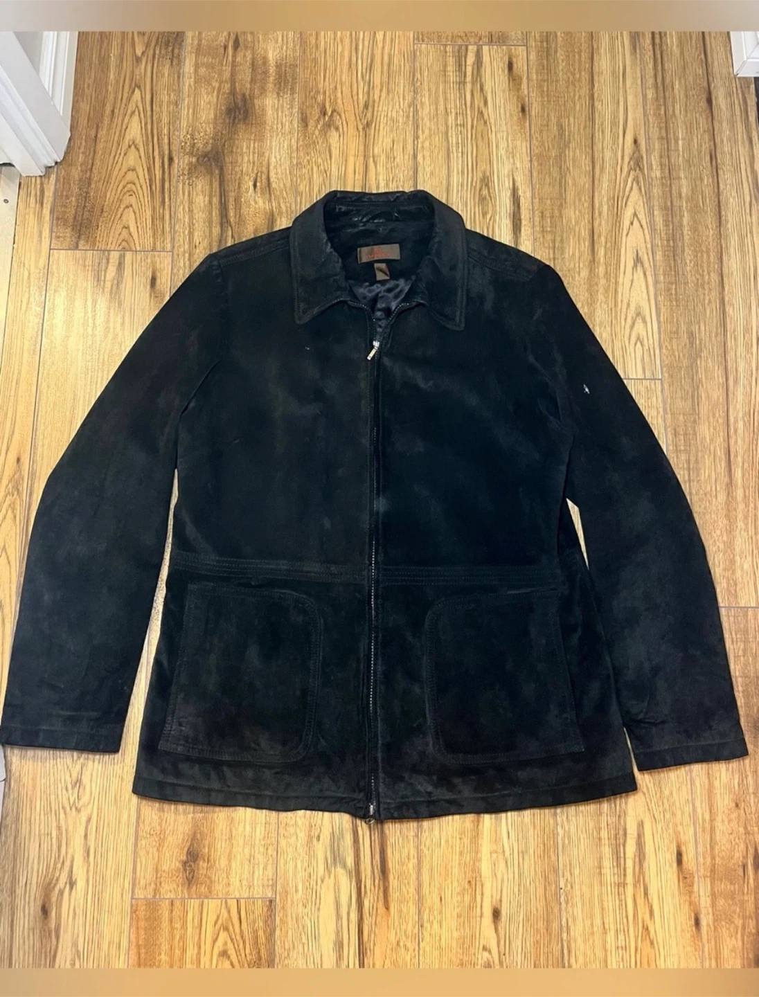 Vintage Danier Black Genuine Suede Leather Jacket - XL (20-22) - photo 3