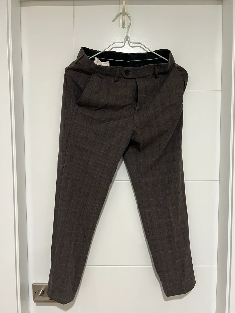 Mens Coffee Brown Plaid Suit Vest and Trouser Set - photo 4