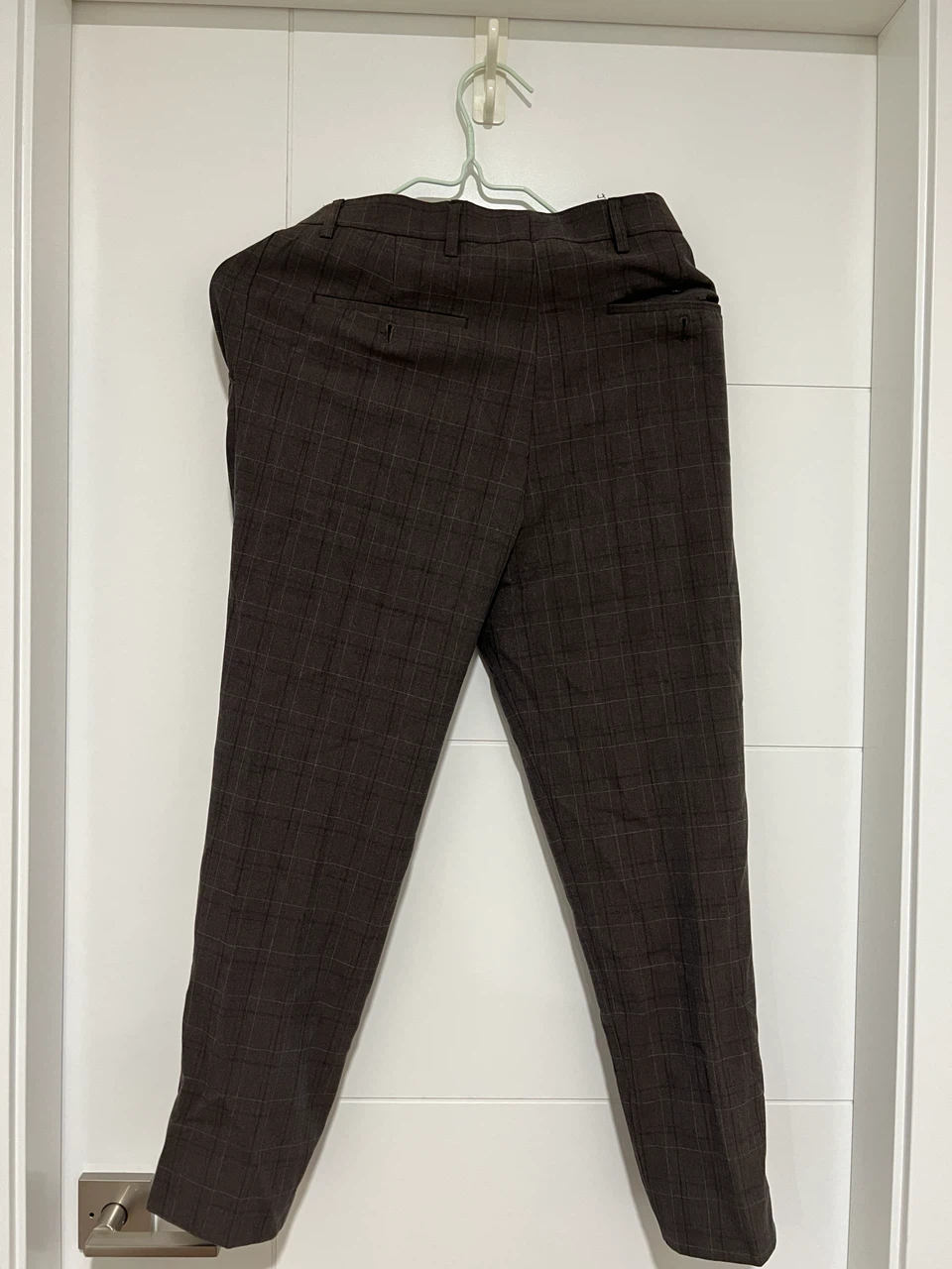 Mens Coffee Brown Plaid Suit Vest and Trouser Set - photo 5