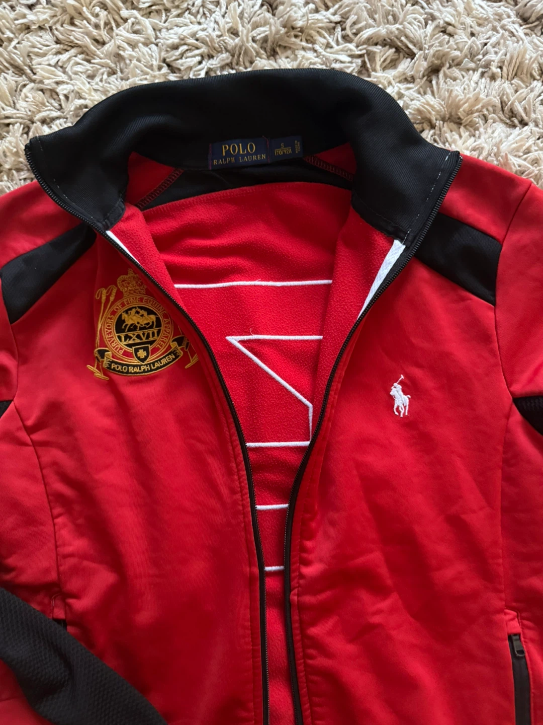 Polo Ralph Lauren Red and Black Zip-Up Jacket