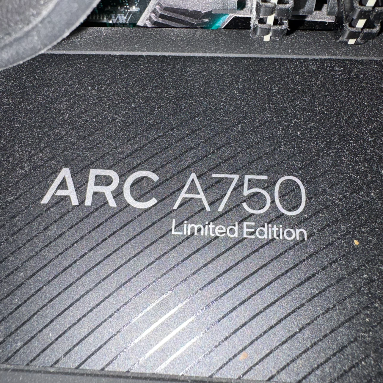 Intel Arc A750 video graphics card