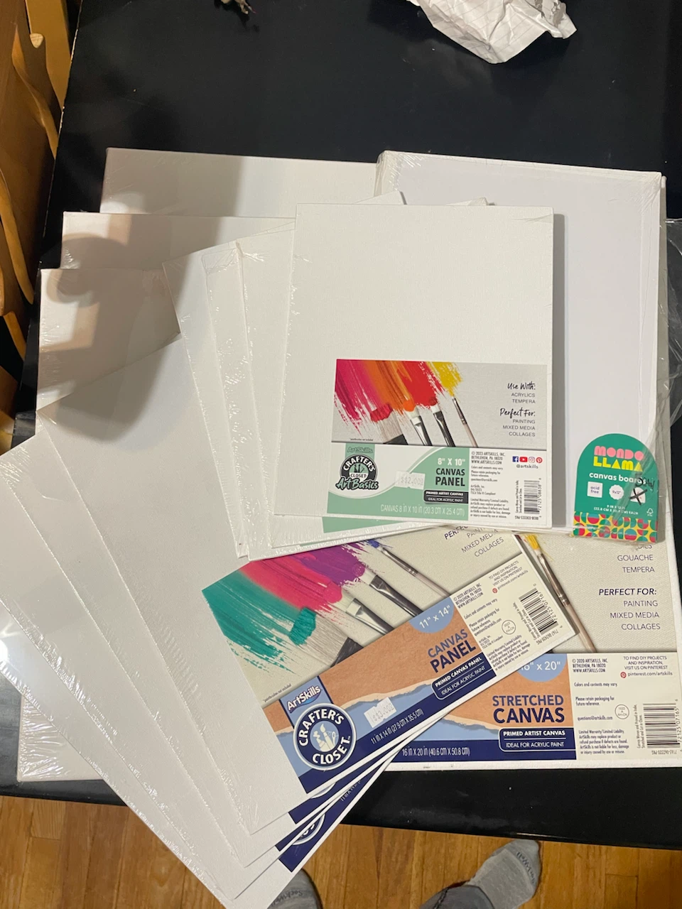 Lot of 16 Assorted Art Canvas Panels and Stretched Canvases