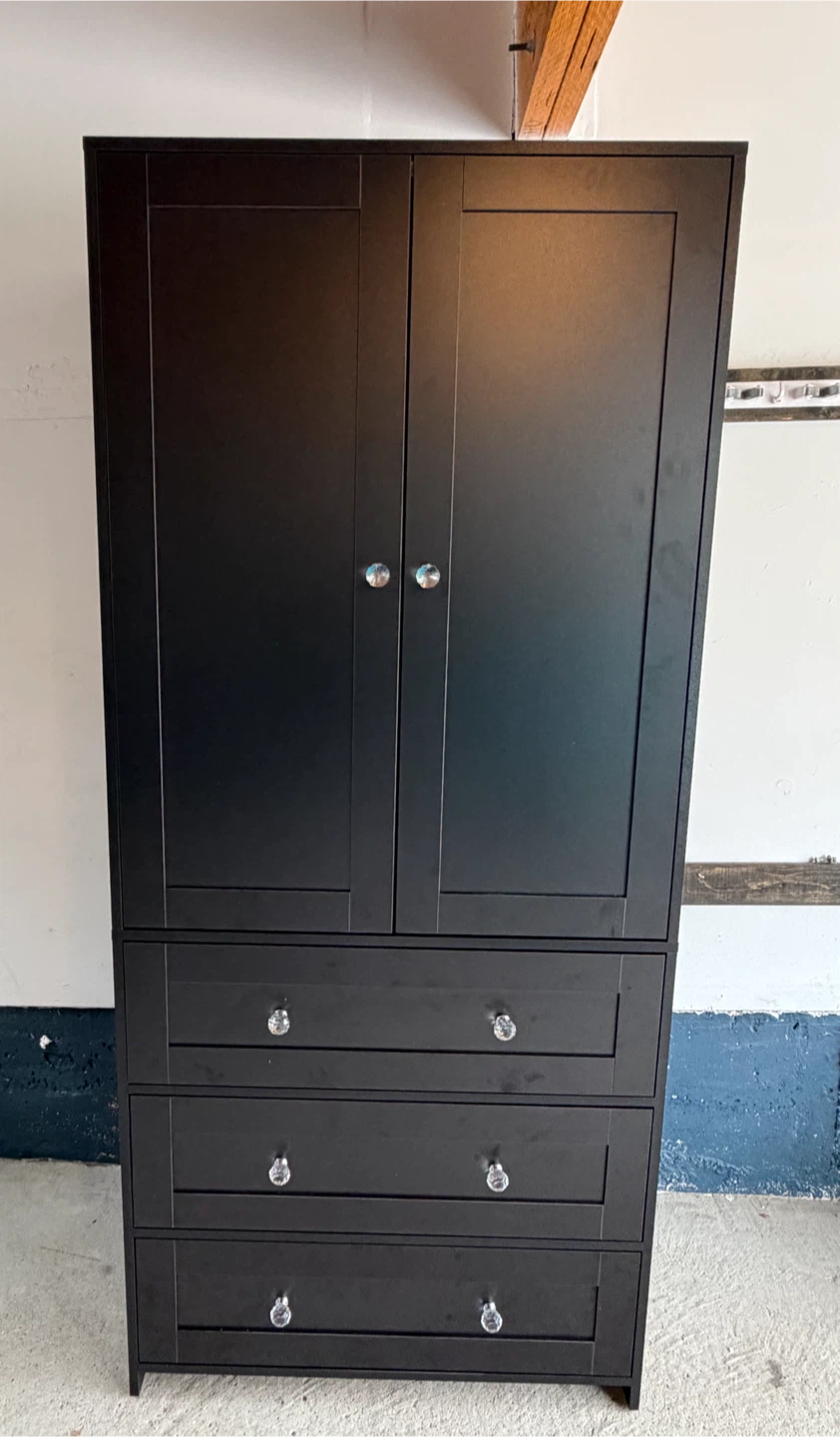 Black Wardrobe with Drawers-Brand New - photo 2