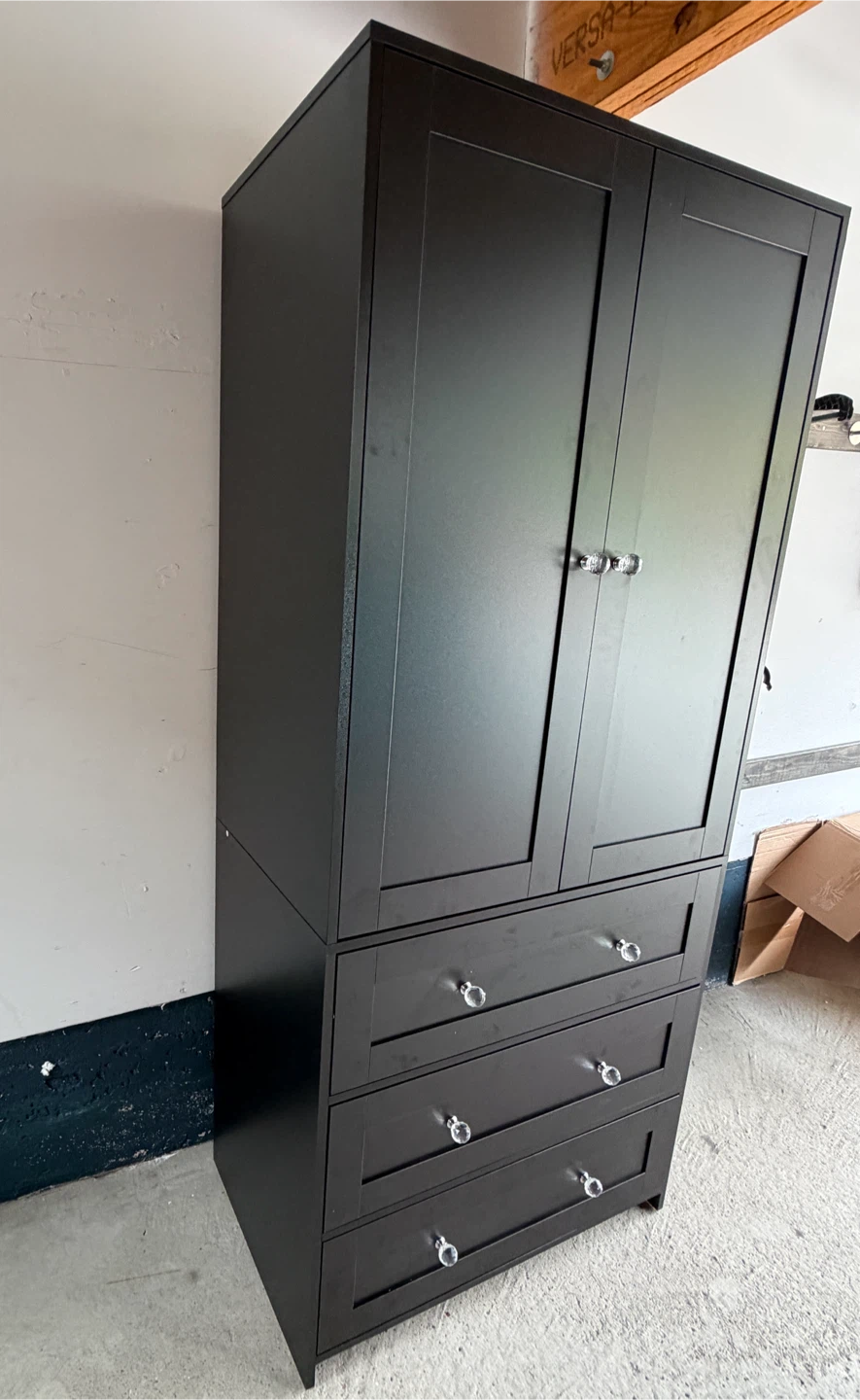 Black Wardrobe with Drawers-Brand New - photo 3