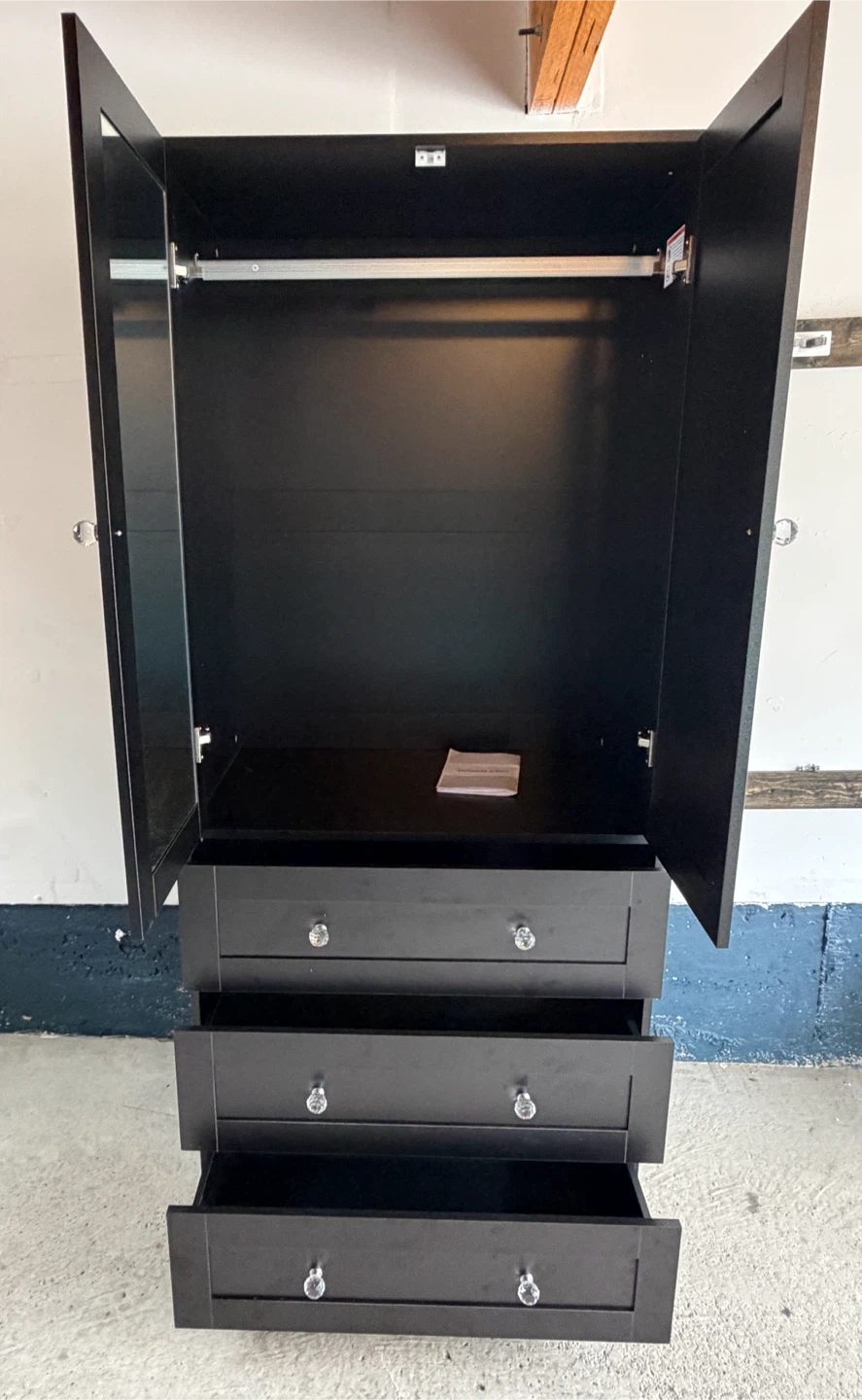 Black Wardrobe with Drawers-Brand New - photo 4