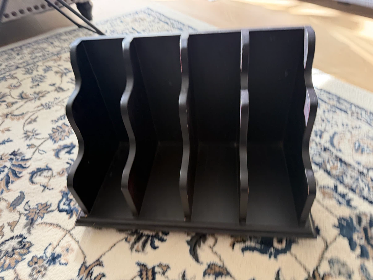 Black Wooden Desktop File Organizer - photo 2
