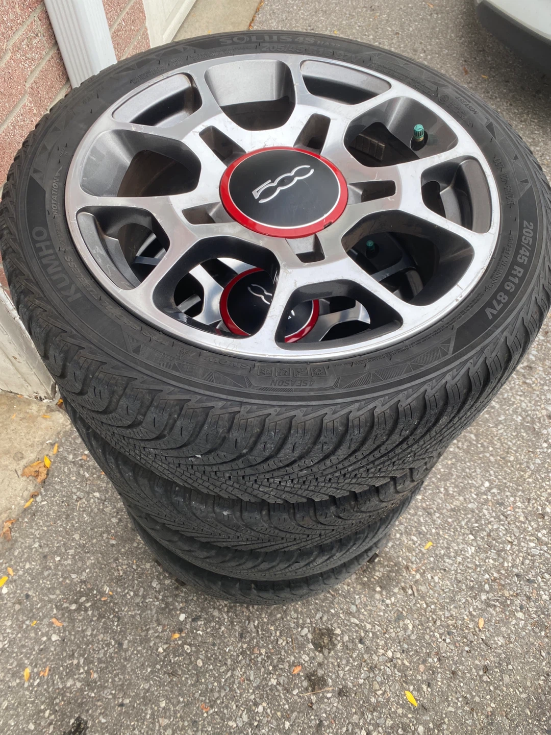 Set of 4 Fiat 500 Wheels with Kumho Tires