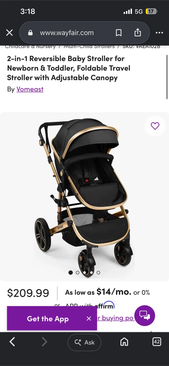 Vomeast 2-in-1 Baby Stroller