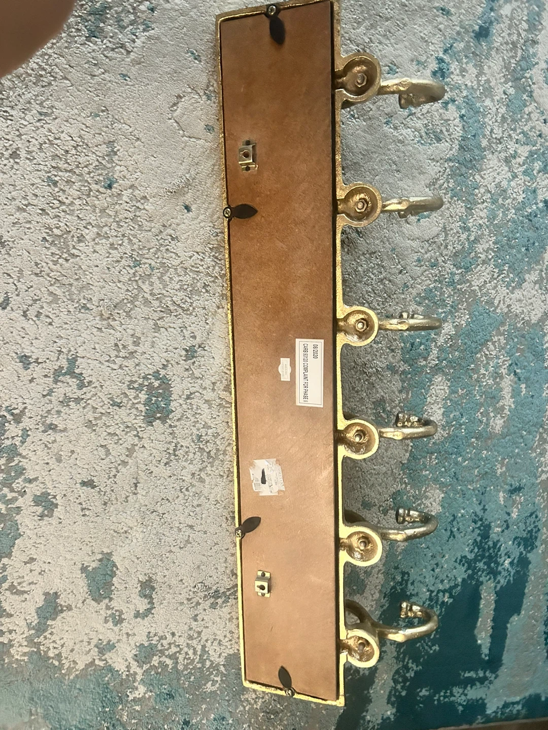 Gold Tone Wall Mounted Coat Hook Rack - photo 2