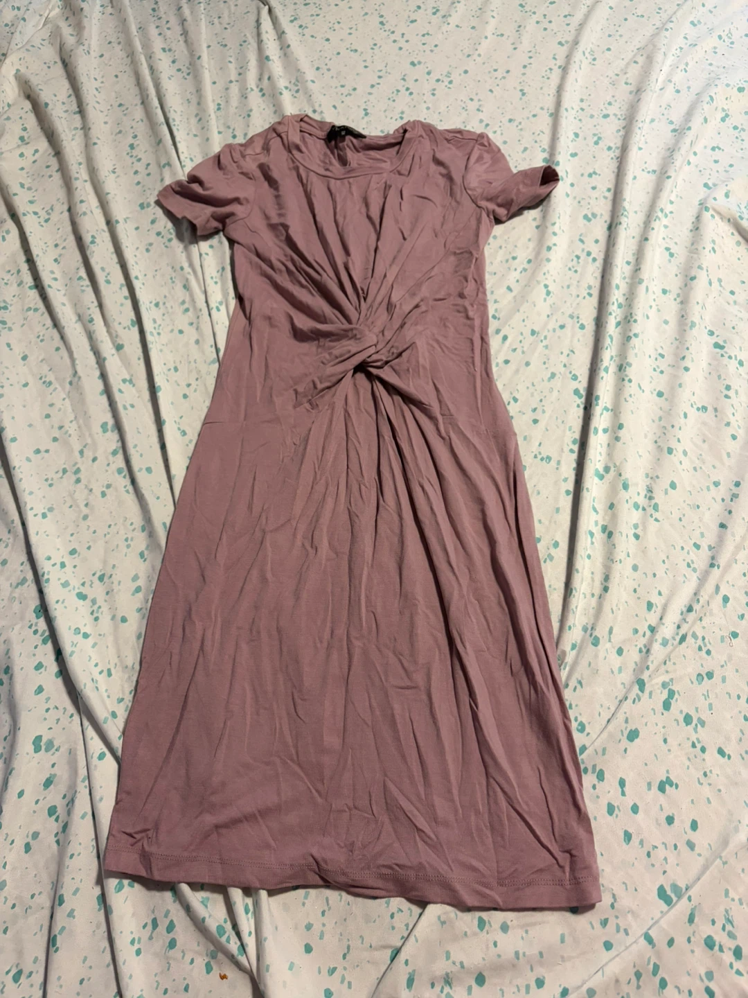 Dynamite Mauve Twist-Front Dress