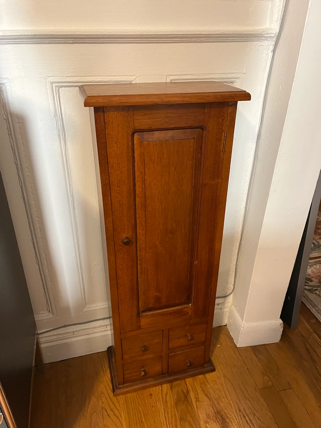Wooden Narrow Cabinet with Drawers