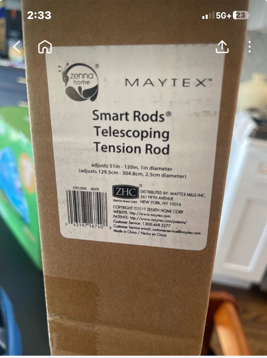 Zenna Home Maytex Smart Rods Tension Rod