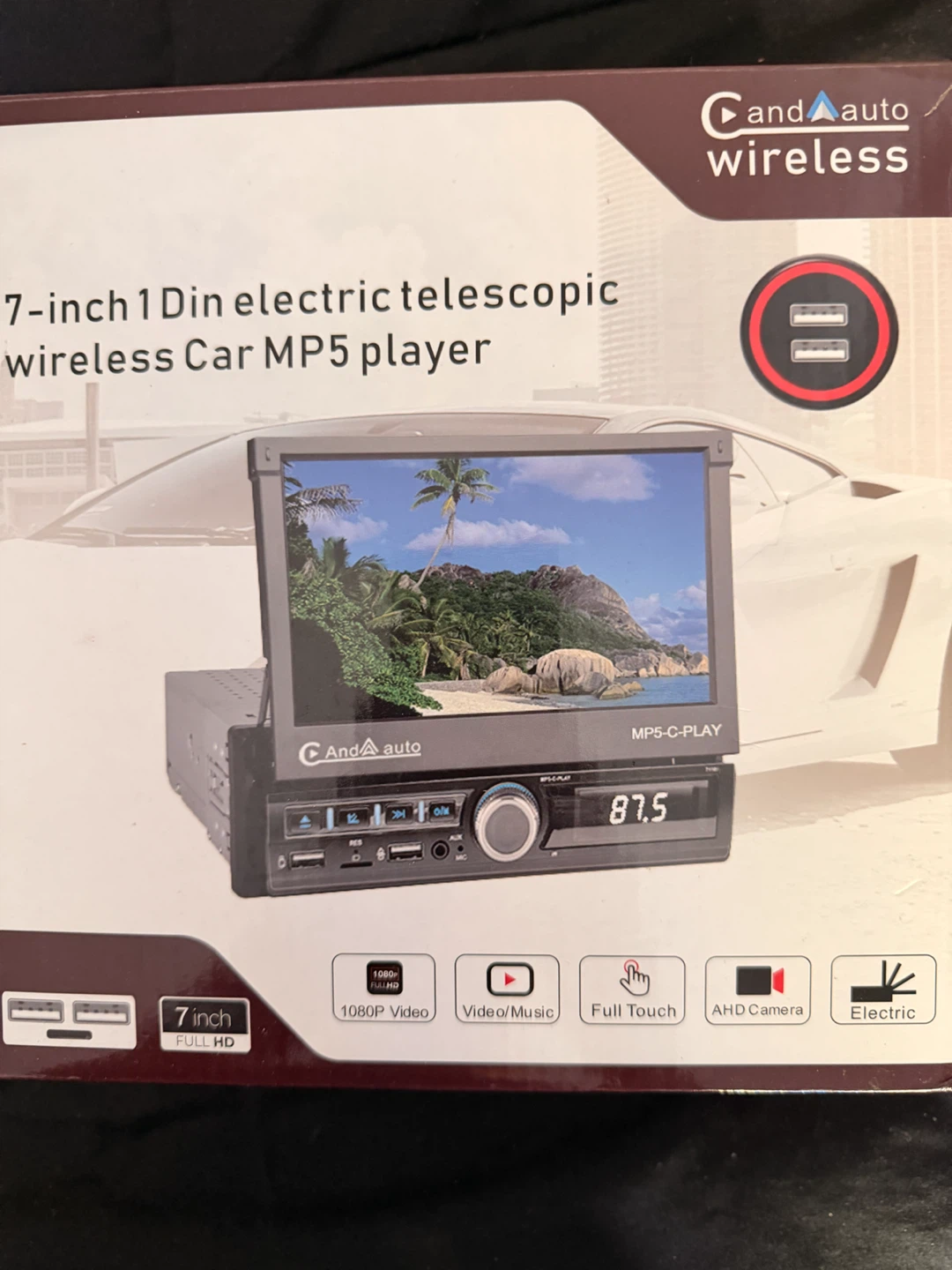 AndAuto 7-inch 1-DIN Wireless Car MP5 Player